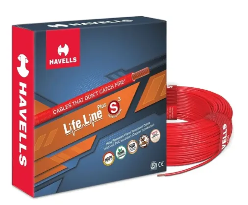 [HAVELLS 6.0 SQMM FR COPPER 90 MTR WIRE red] HAVELLS 6.0 SQMM FR COPPER 90 MTR WIRE (Red)